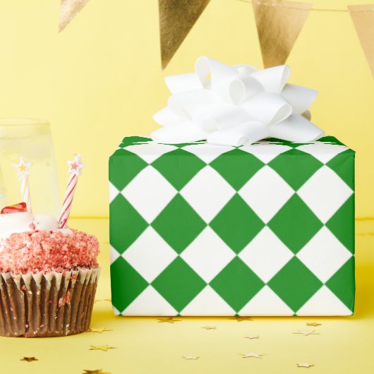 Papier Cadeau Motif Chevron Vert et Blanc Classique (Fête d'anniversaire)