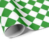 Papier Cadeau Motif Chevron Vert et Blanc Classique (Coin rond)