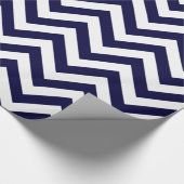 Papier Cadeau Motif Chevron ZigZag bleu nuit (Coin)