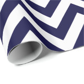 Papier Cadeau Motif Chevron ZigZag bleu nuit (Coin rond)