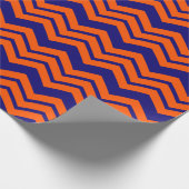 Papier Cadeau Motif chevron zigzag bleu orange (Coin)