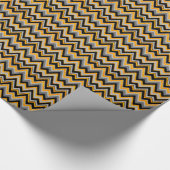 Papier Cadeau Motif Chevron Zigzag gris noir et orange (Coin)