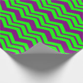 Papier Cadeau Motif chevron zigzag vert violet (Coin)