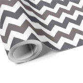 Papier Cadeau Motif Chevron Zigzap gris foncé (Coin rond)