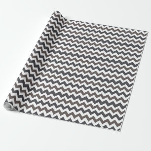 Papier Cadeau Motif Chevron Zigzap gris foncé
