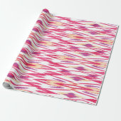 Papier Cadeau Motif chic abstrait couleur rose ikat (Déroulé)