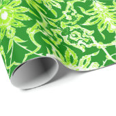 Papier Cadeau Motif chinois Art Nouveau - Emerald Green (Coin rond)