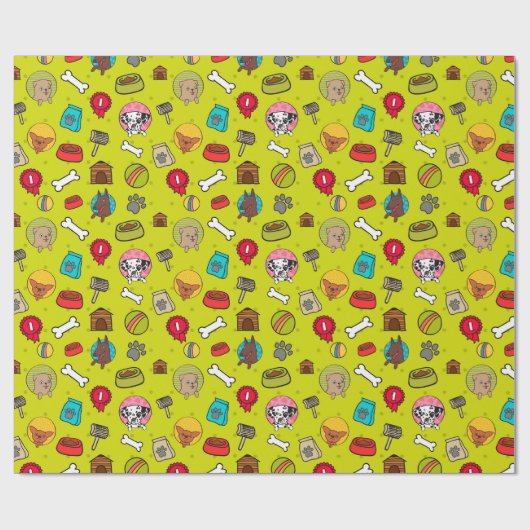 Papier Cadeau Motif chiot (Plat)