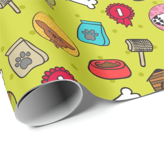 Papier Cadeau Motif chiot (Coin rond)
