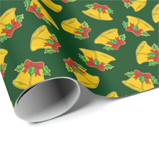 Papier Cadeau Motif Christmas Bells (Coin rond)
