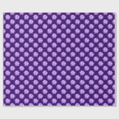 Papier Cadeau Motif Chrysanthemum - Violet profond (Plat)