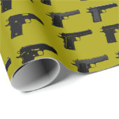 Papier Cadeau motif cible 1911 de la silhouette Sport (Coin rond)