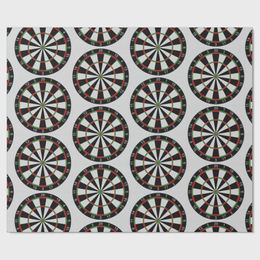 Papier Cadeau Motif cible fléchettes carrées (Plat)