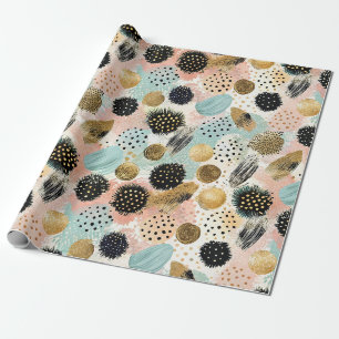 Papier Cadeau Motif circulaire Abstrait -avec Parties scintillan