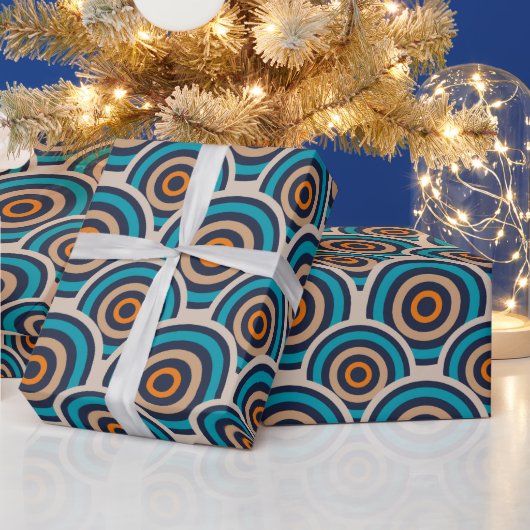 Papier Cadeau Motif circulaire rétro (Vacances)