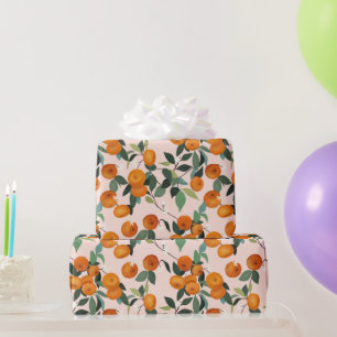 Papier Cadeau Motif Citron et Orange