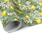 Papier Cadeau Motif Citrons (Coin rond)
