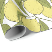 Papier Cadeau Motif Citrons (Coin rond)
