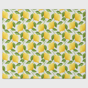 Papier Cadeau Motif citrons aquarelle