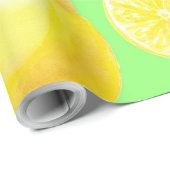 Papier Cadeau Motif citrons aquarelle (Coin rond)