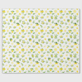 Papier Cadeau Motif citrons et feuillage (Plat)