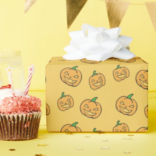 Papier Cadeau motif citrouille (Fête d'anniversaire)
