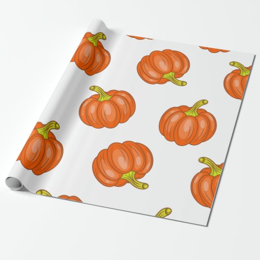 Papier Cadeau motif citrouille (Déroulé)