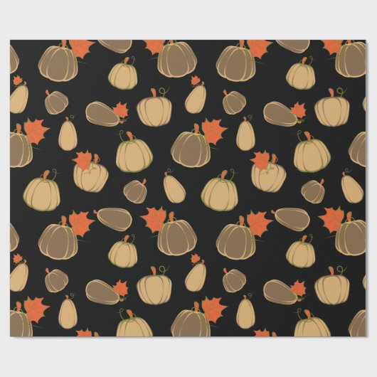 Papier Cadeau motif citrouille Cream Orange Harvest (Plat)