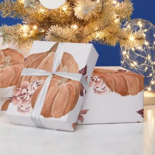 Papier Cadeau Motif Citrouille d'automne