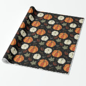 Papier Cadeau Motif Citrouille d'automne (Déroulé)