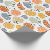 Papier Cadeau Motif Citrouille d'automne coloré (Coin)