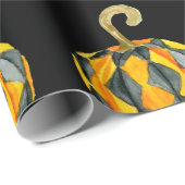 Papier Cadeau Motif Citrouille de l'Arlequin (Coin rond)