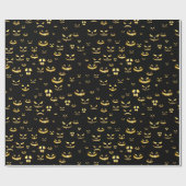 Papier Cadeau Motif Citrouille d'Halloween effrayant (Plat)