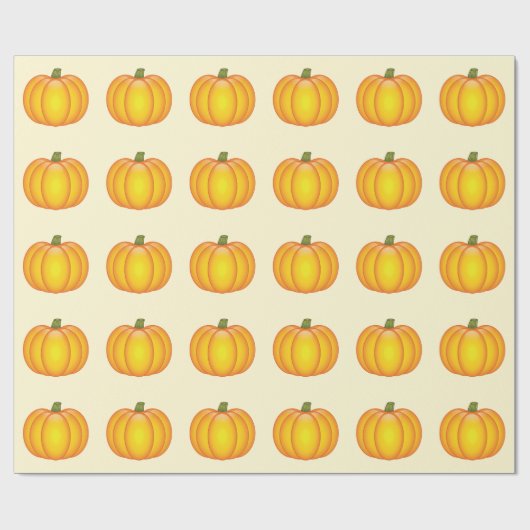 Papier Cadeau Motif Citrouille Orange Fall (Plat)