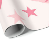 Papier Cadeau Motif Citrouille rose avec étoiles (Coin rond)