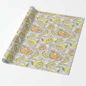 Papier Cadeau Motif Citrus (Déroulé)