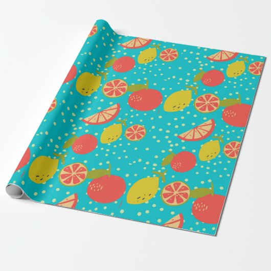 Papier Cadeau motif citrus (Déroulé)