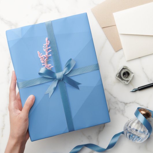Papier Cadeau Motif classique bleu géométrique en maillage sombr (Cadeaux)
