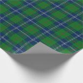 Papier Cadeau Motif classique bleu vert de Noël Tartan Plaid (Coin)