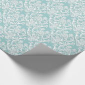 Papier Cadeau Motif classique de Damas blanc (Coin)