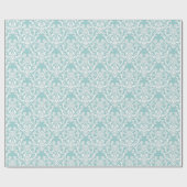 Papier Cadeau Motif classique de Damas blanc (Plat)