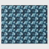 Papier Cadeau Motif classique de rose de bleu (Plat)