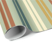Papier Cadeau Motif classique double bande Retro Celadon rouille (Coin rond)