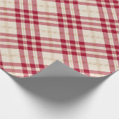 Papier Cadeau Motif classique en diagonale bordeaux blanc (Coin)