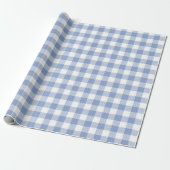 Papier Cadeau Motif classique En vichy bleu coché (Déroulé)