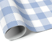 Papier Cadeau Motif classique En vichy bleu coché (Coin rond)