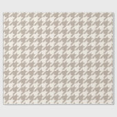 Papier Cadeau Motif classique neutre ivoire Taupe Houndstooth (Plat)