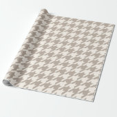 Papier Cadeau Motif classique neutre ivoire Taupe Houndstooth (Déroulé)