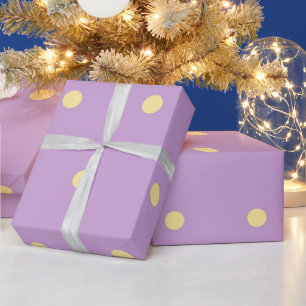 Papier Cadeau Motif Classique Pastel Violet et Jaune à Points