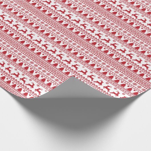 Papier Cadeau Motif classique scandinave de Noël (Coin)